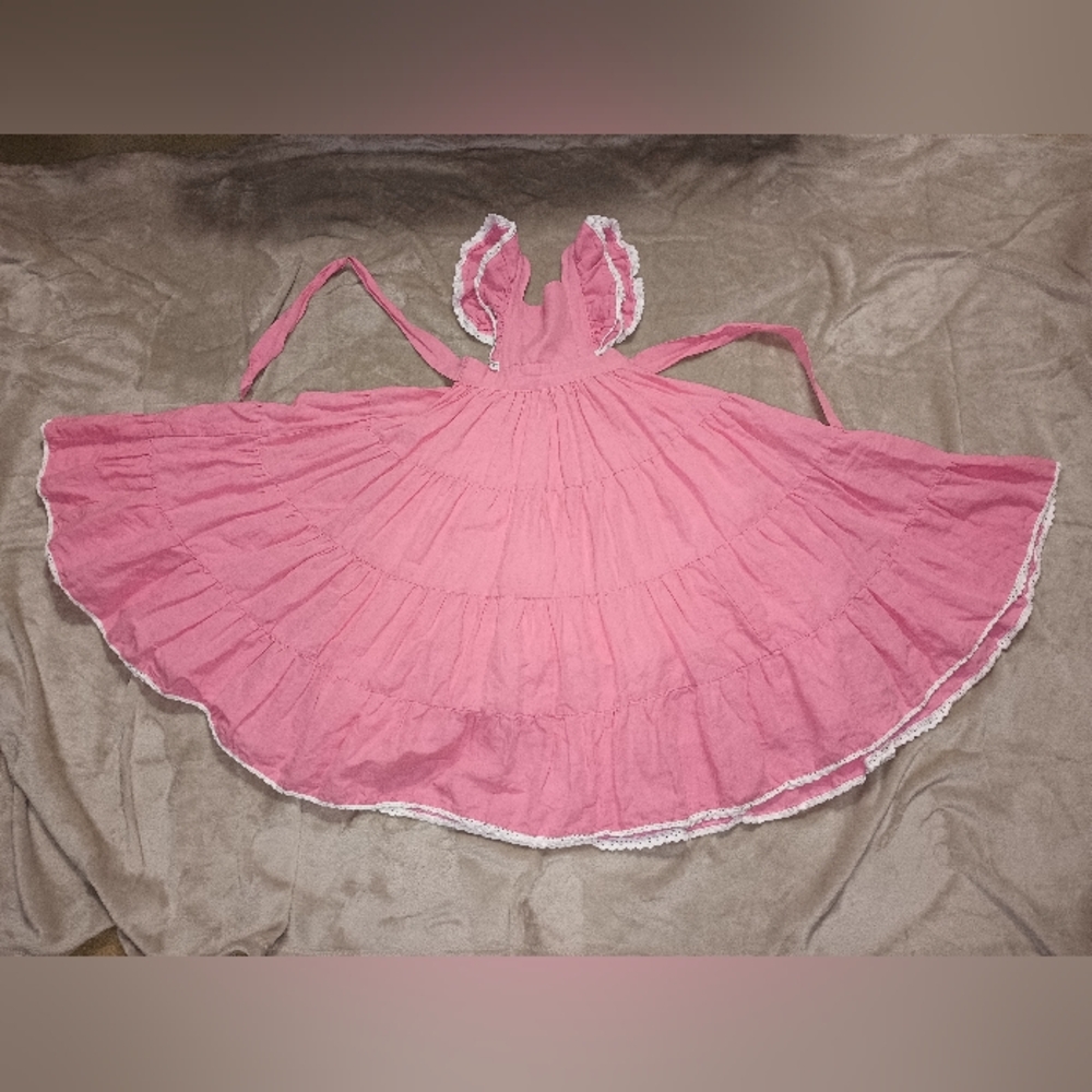 Well Dressed Wolf 4T Naomi Pink Ruffled Dress with Lace Trim